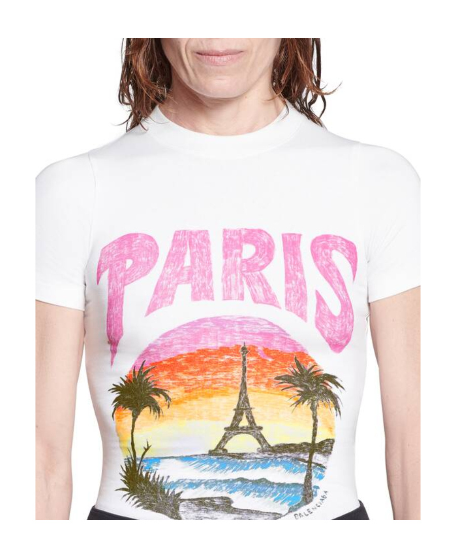 Balenciaga Graphic Printed Crewneck T-shirt In White