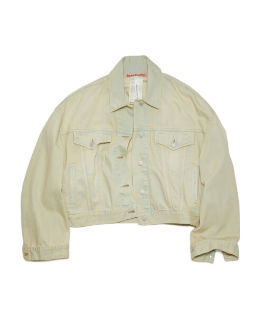 Acne Studios Faded-wash Denim Jacket In Nude