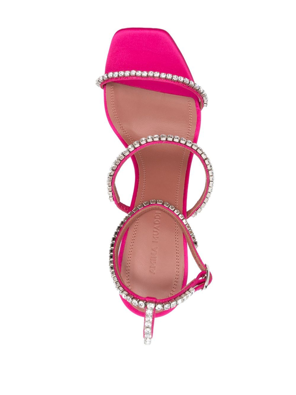 Shop Amina Muaddi Square-headed High-heeled Sandals In Pink