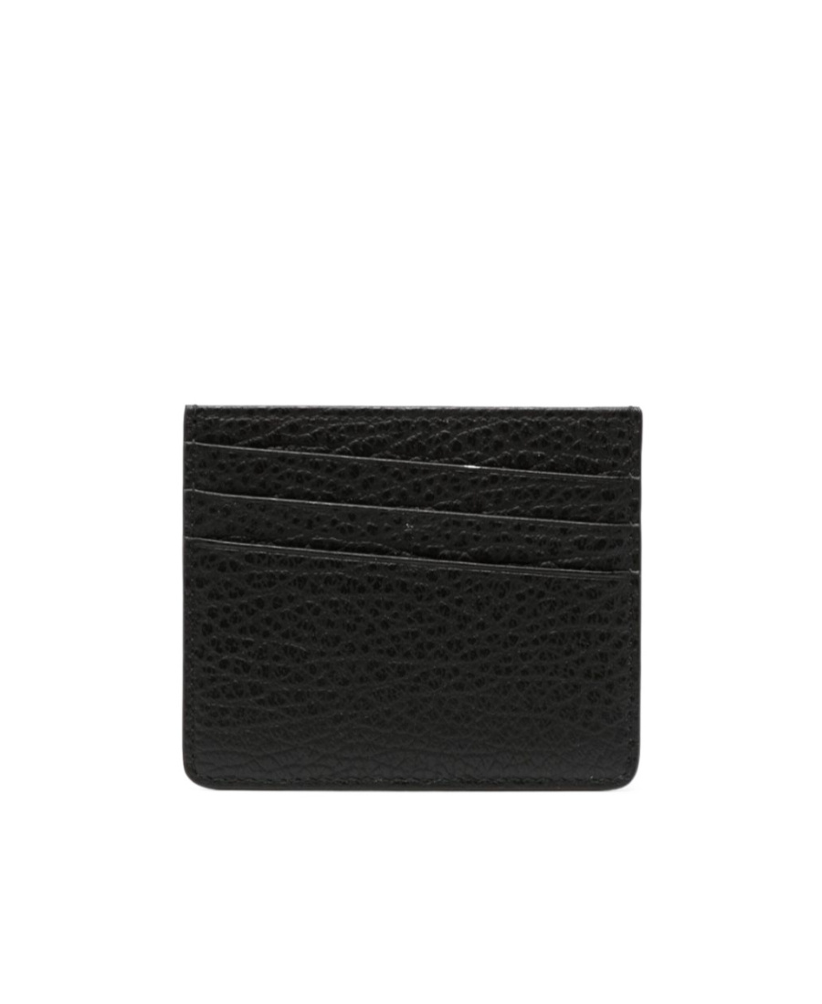 Maison Margiela Four Stitches Leather Credit Card Case In Black