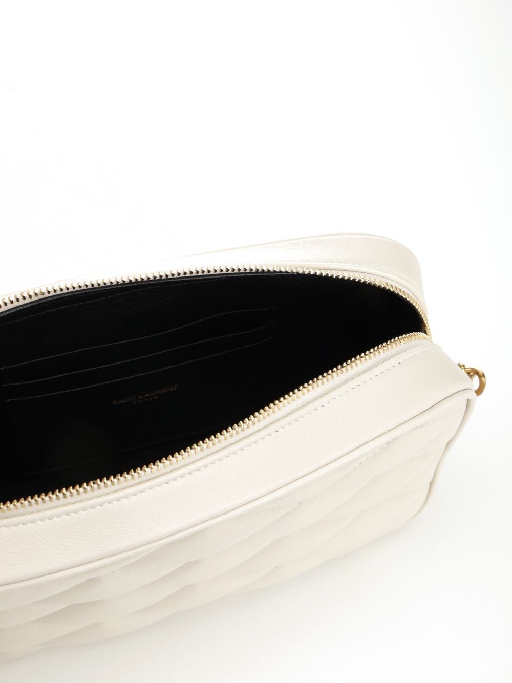 Saint Laurent Quilted Shoulder Bag In White