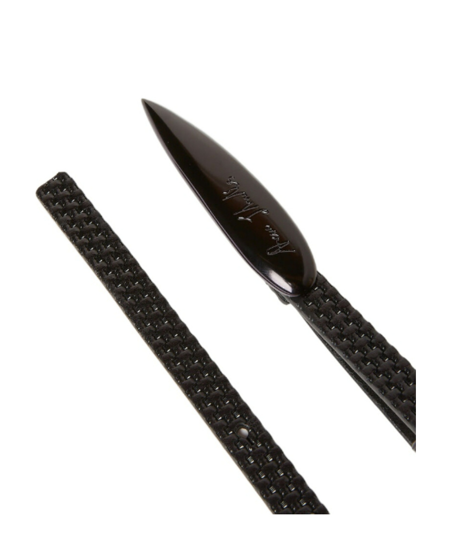 Acne Studios Engraved-logo Leather Belt In Black