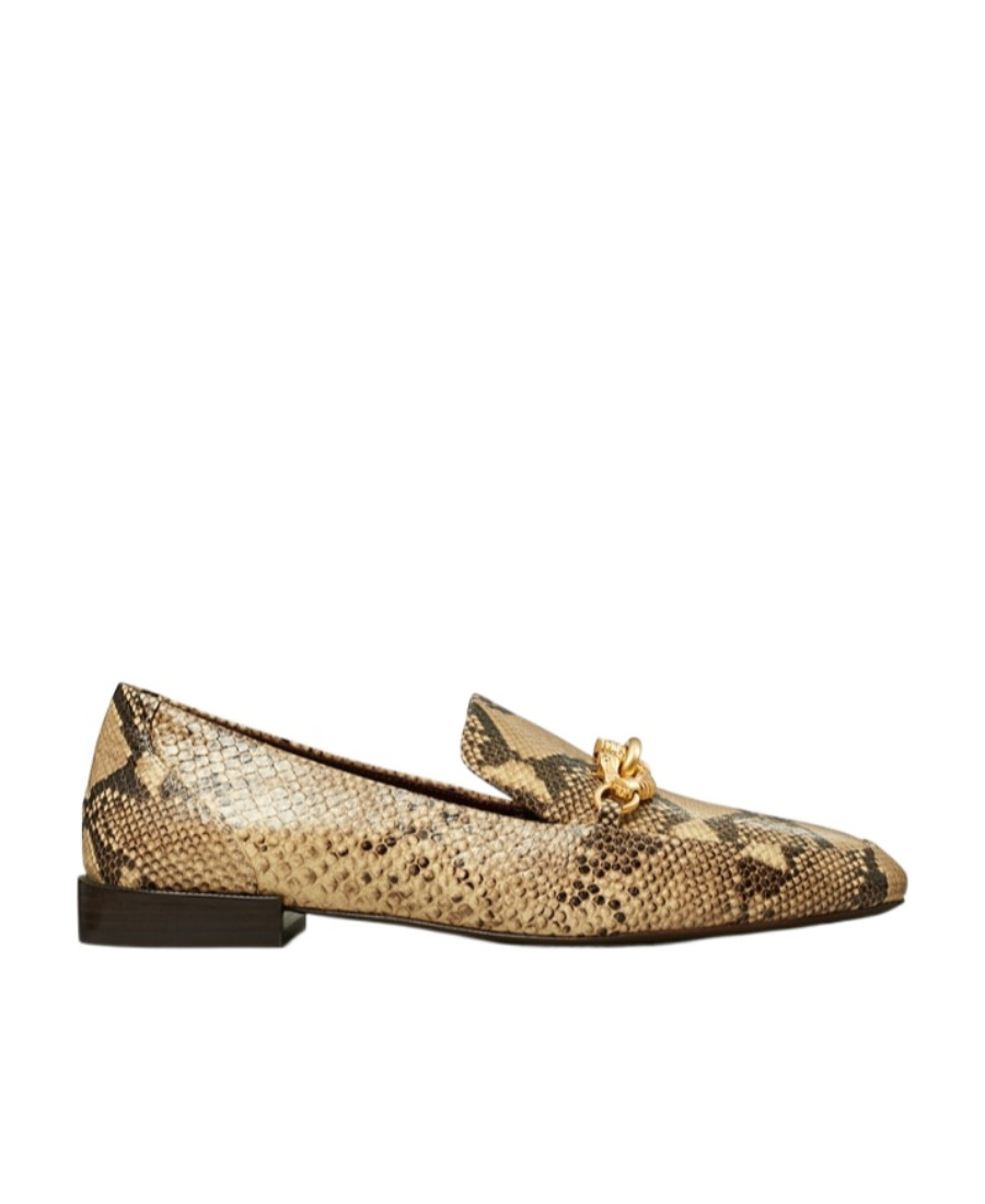 Tory Burch Jessa Snakeskin Leather Loafers In Neutral