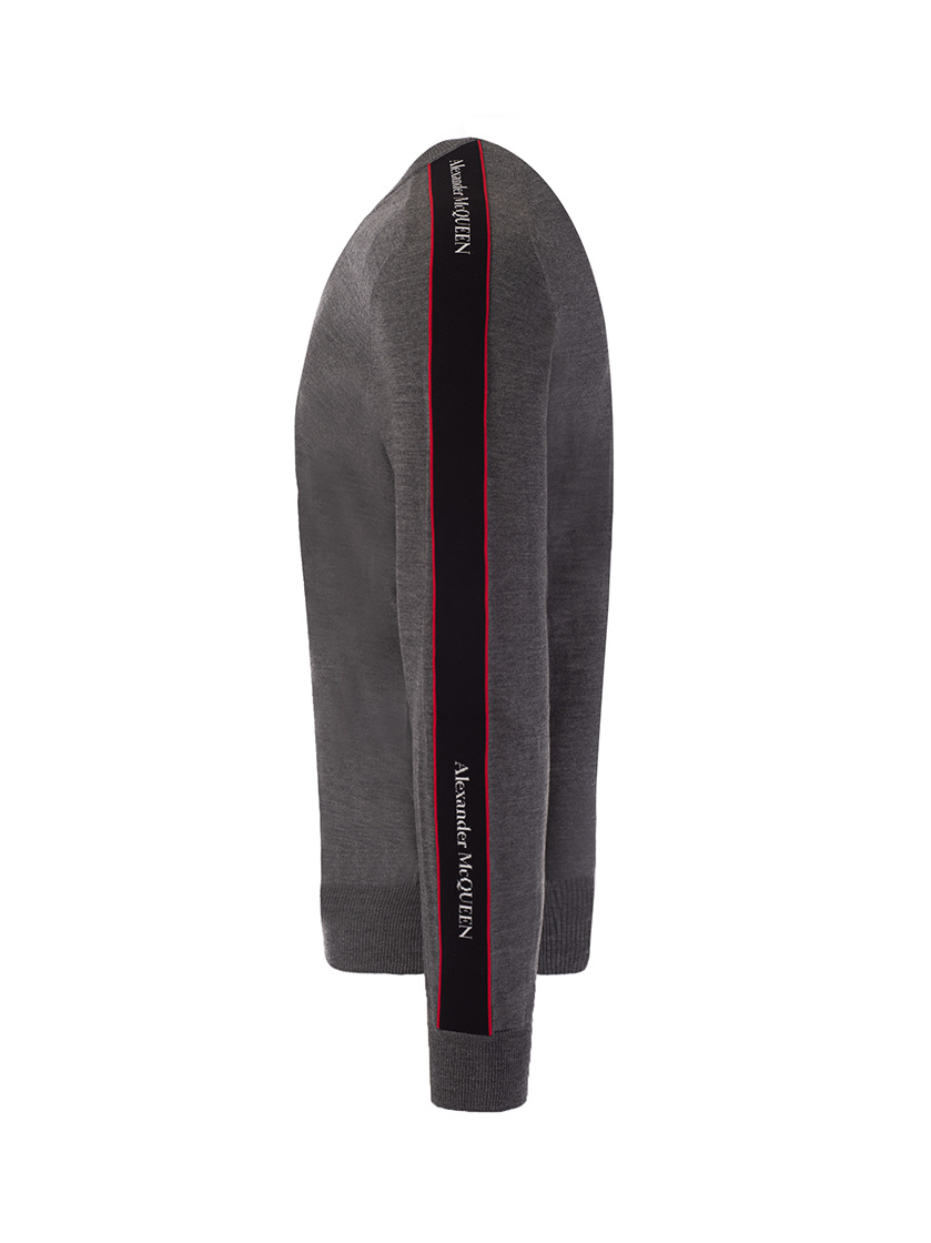 Alexander Mcqueen Logo-tape Jumper In Gray
