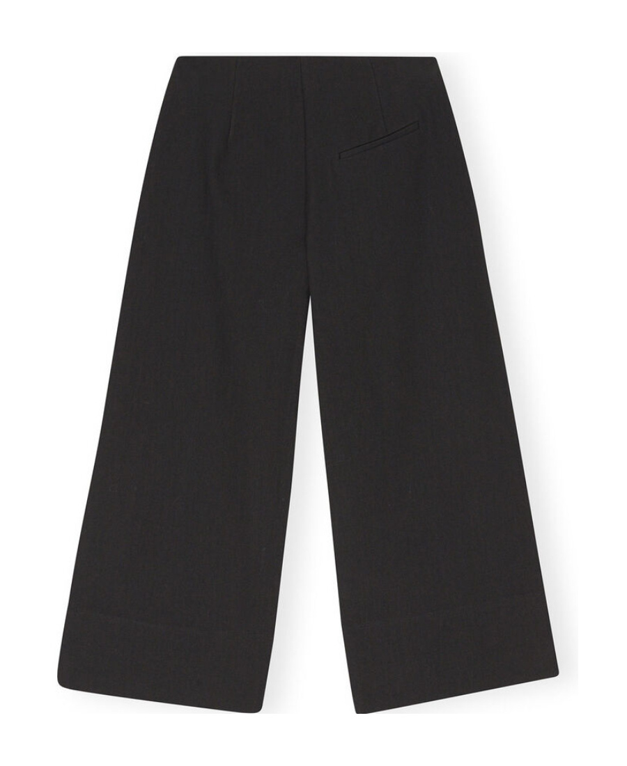 Ganni Straight-leg Trousers In Black