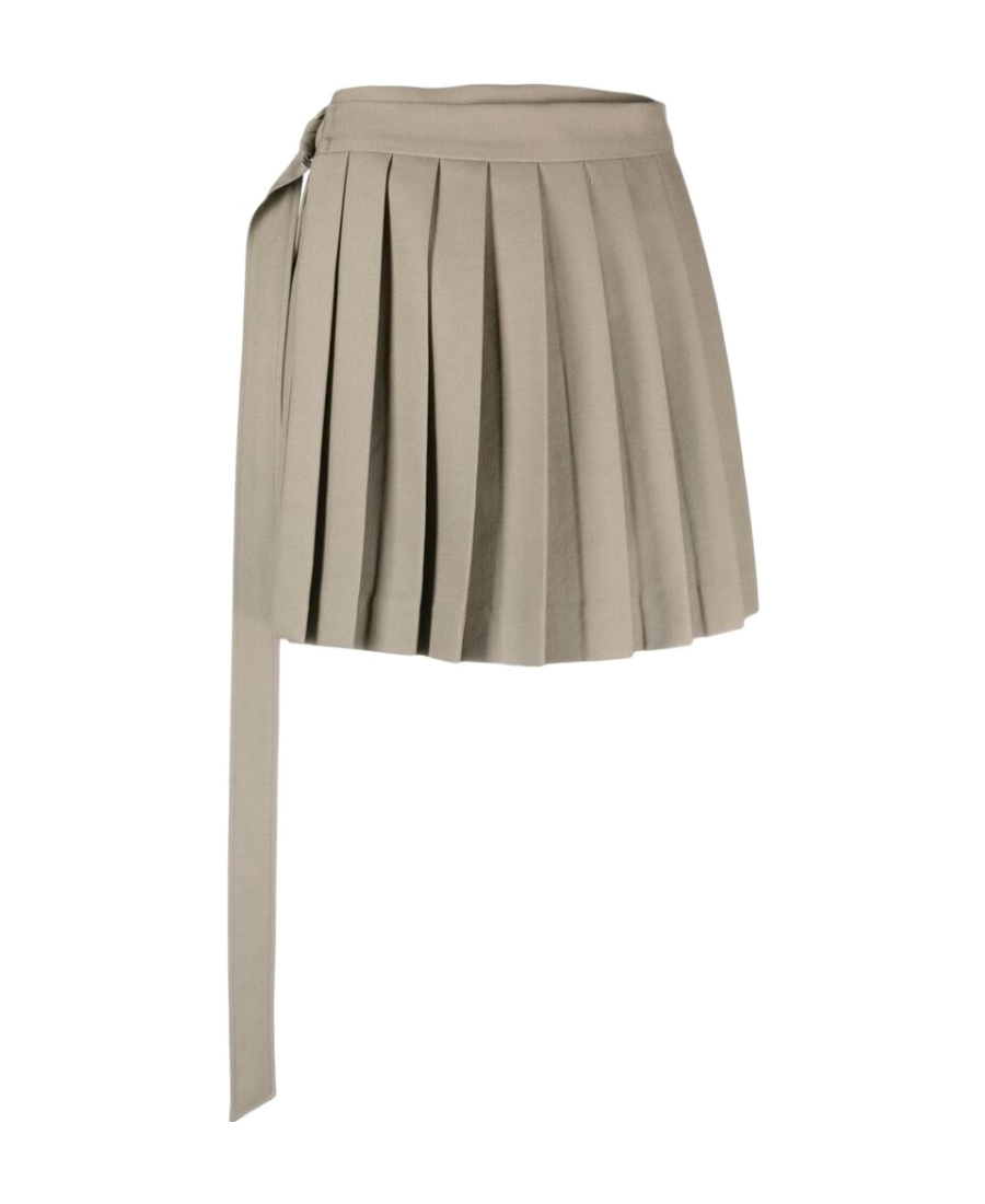 Shop Ami Alexandre Mattiussi Ami Paris Mini Pleated Skirt In Nude