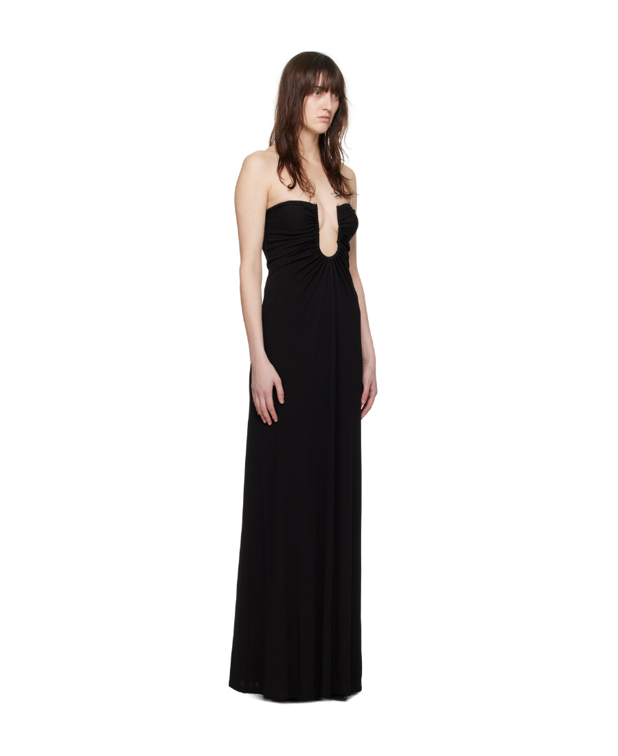 Christopher Esber Arced Palm Strapless Dress In Black