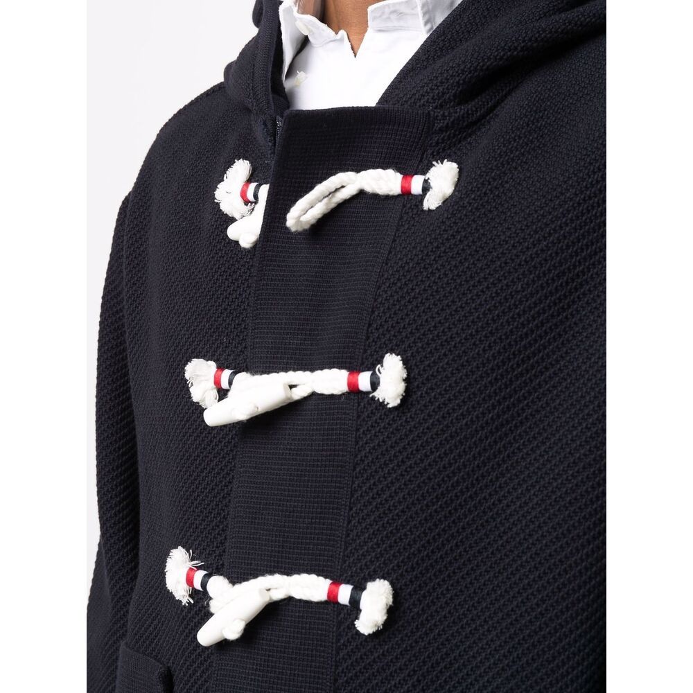 Thom Browne Rwb-stripe Duffle Jacket In Black