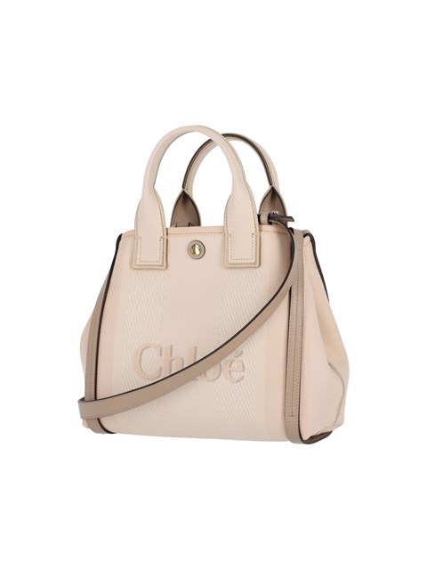 Chloé Carry Tote Bag In Raffia-effect Fibers