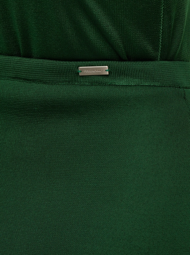 Shop Ferragamo Emblem Skirt In Green