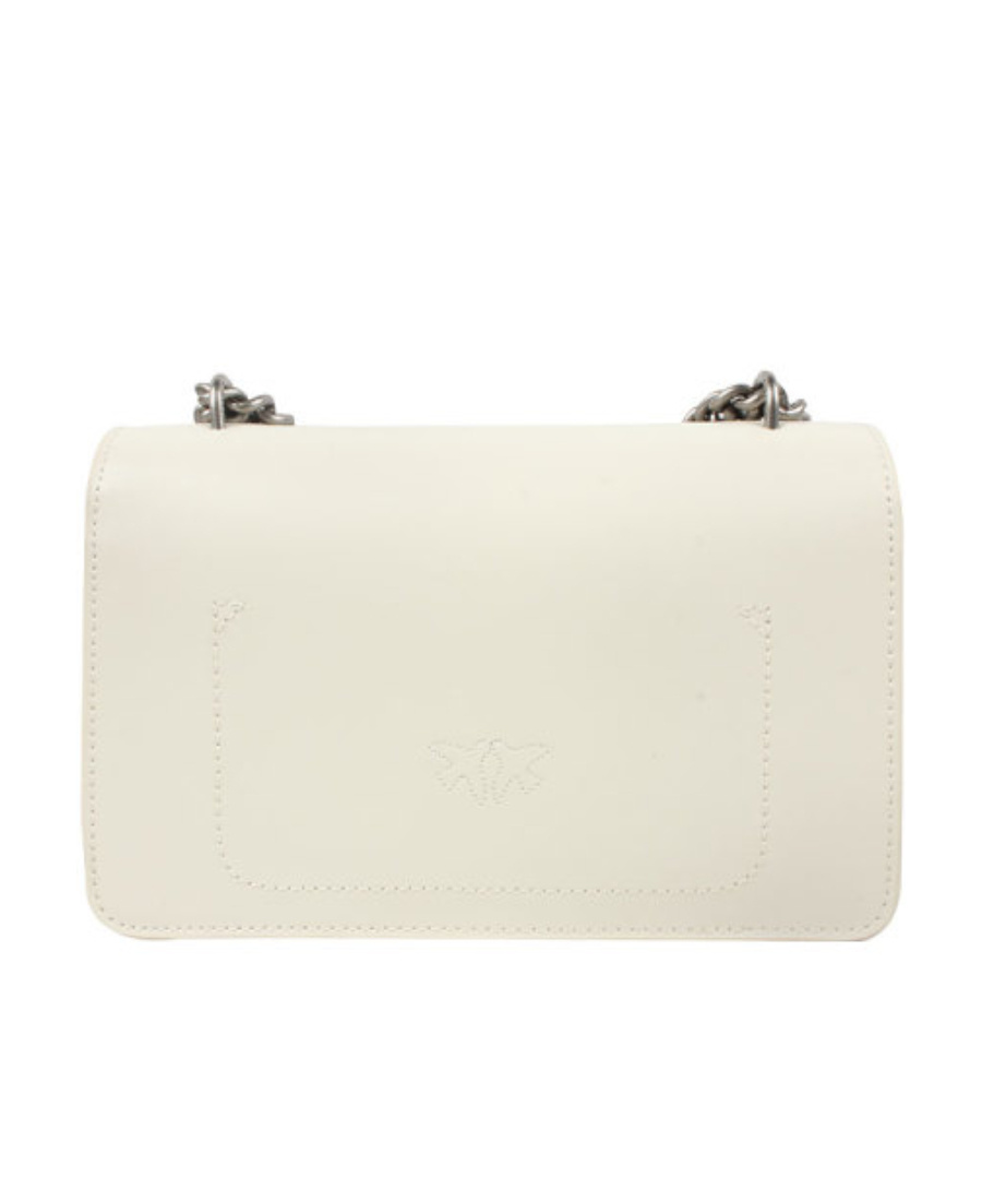 Shop Pinko Love One Chain-linked Mini Shoulder Bag In White