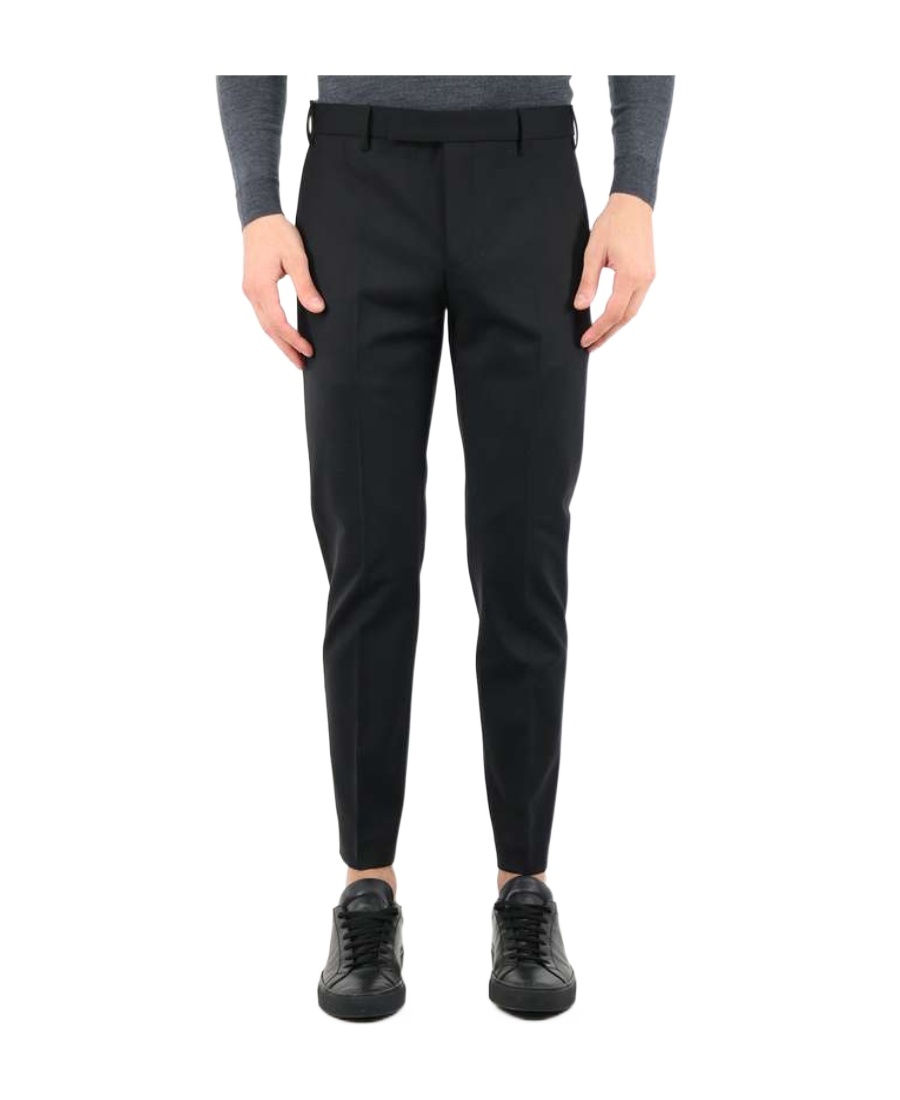 Pt Torino Cropped Tailored Trousers In Black