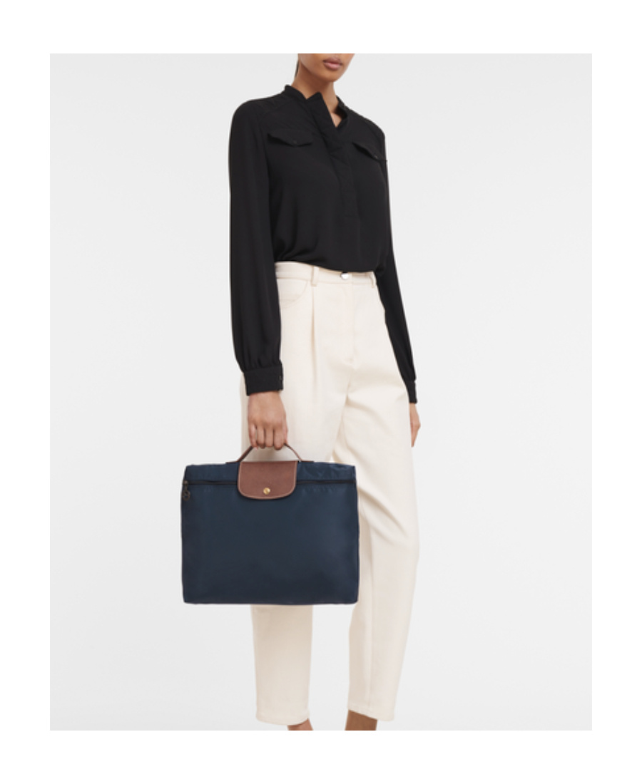 Longchamp Small Le Pliage Briefcase In Brown