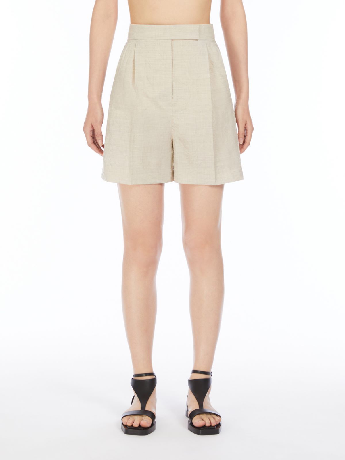 Max Mara Jessica Pleated Shorts In Nude