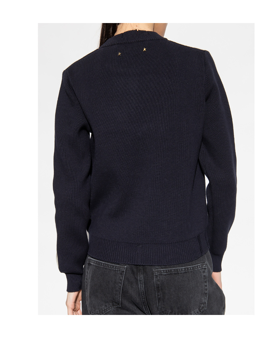 Golden Goose Distressed Long-sleeved Jumper In Black