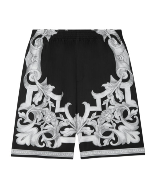 Versace Barocco-print Silk Shorts