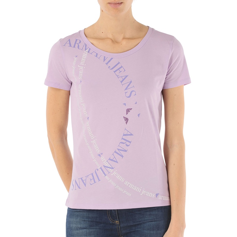Armani Jeans Logo Printed T-shirt In Purple