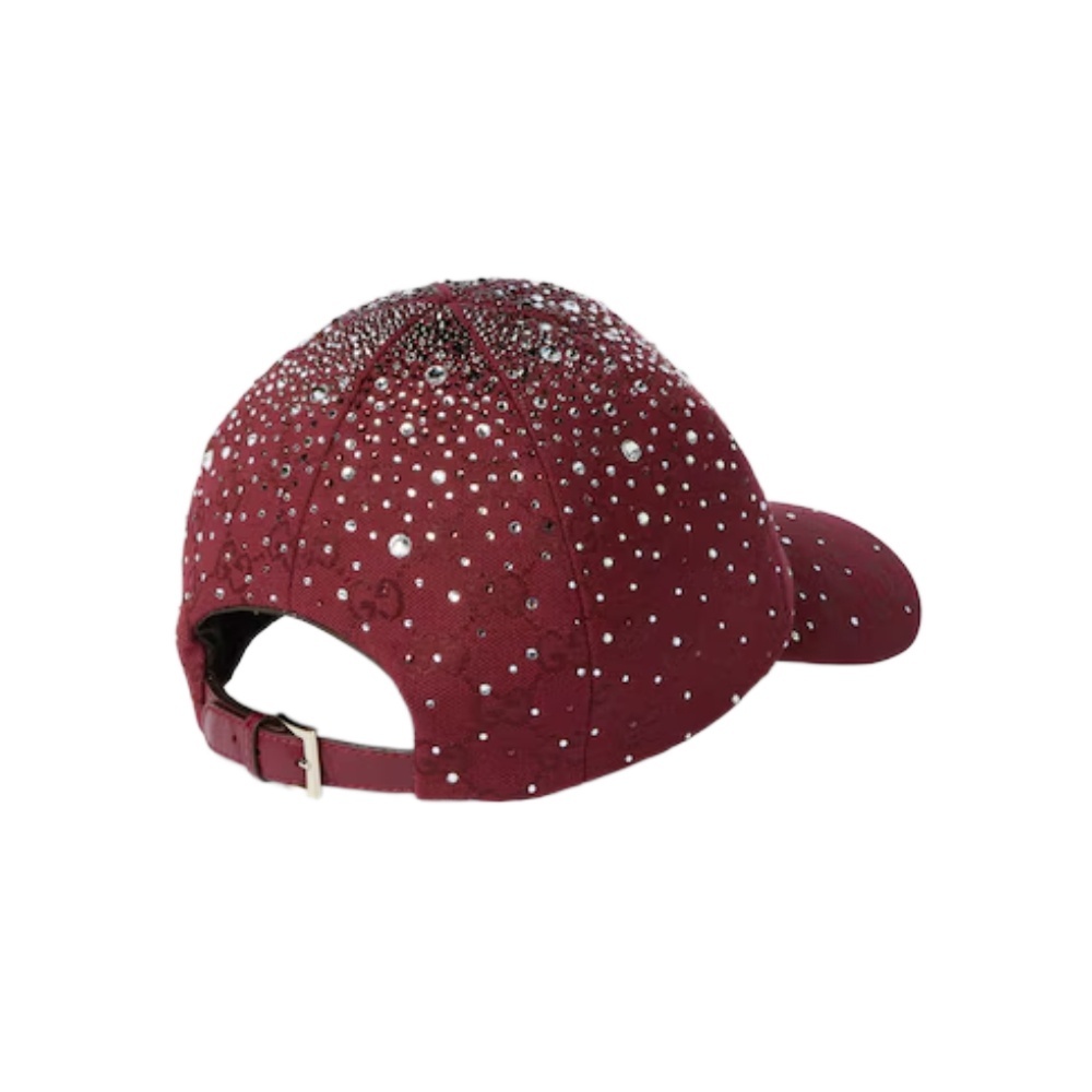 Gucci Gg Canvas Baseball Hat In Burgundy