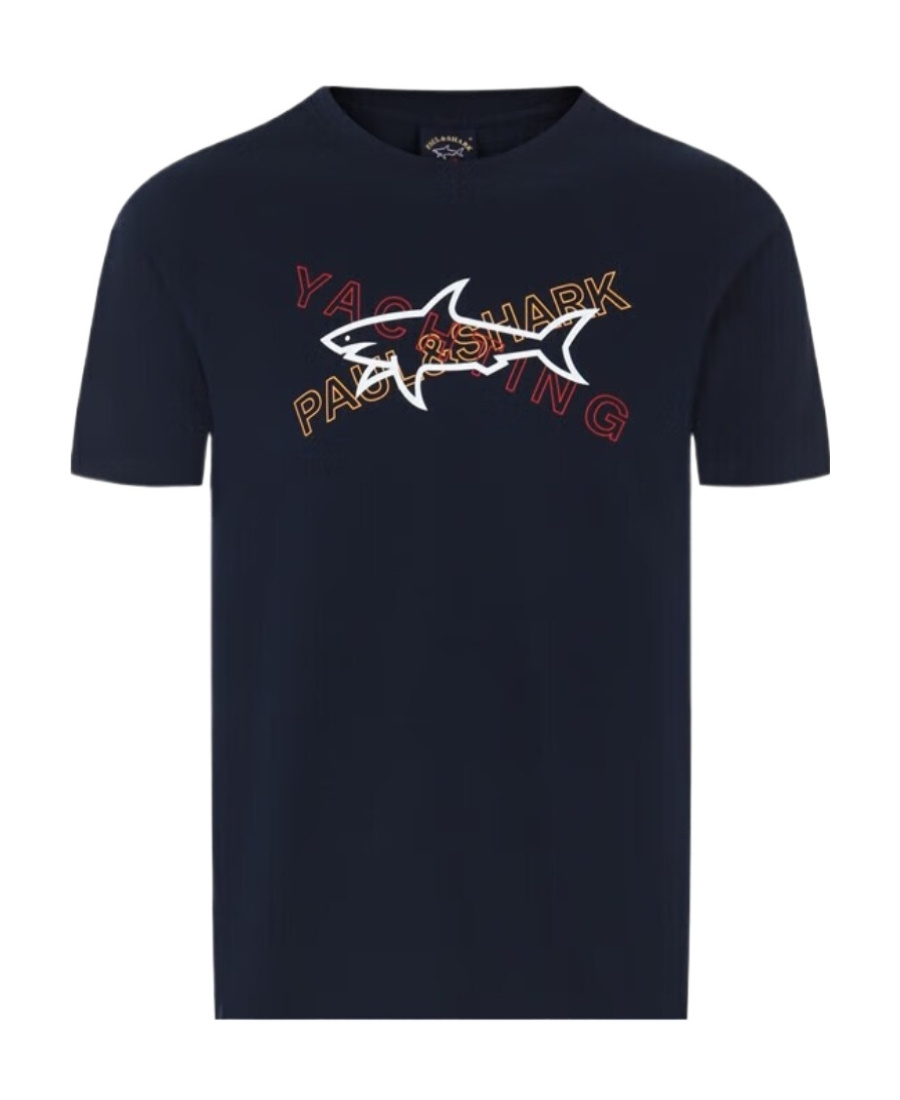 PAUL & SHARK LOGO T-SHIRT WITH ROUND NECK PATTERN