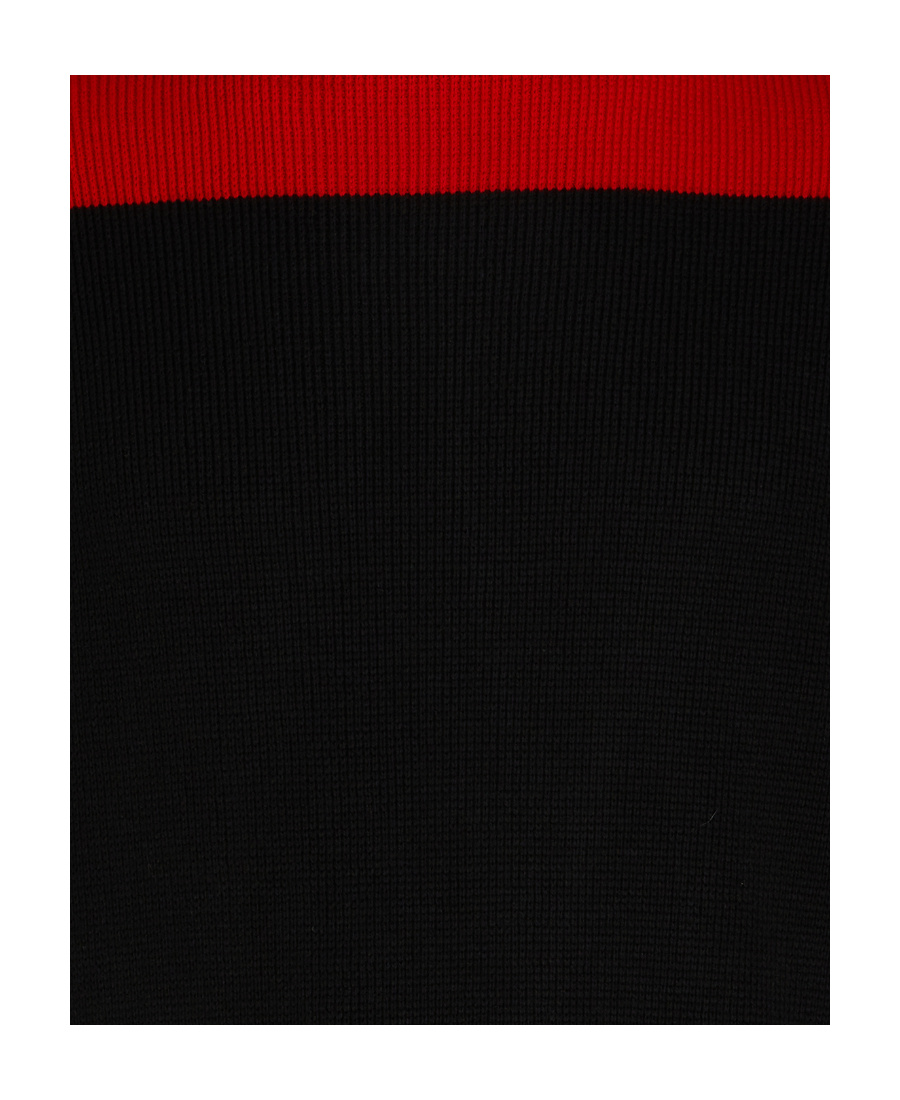 Ferragamo Color Matching Design Long-sleeved Sweater In Black