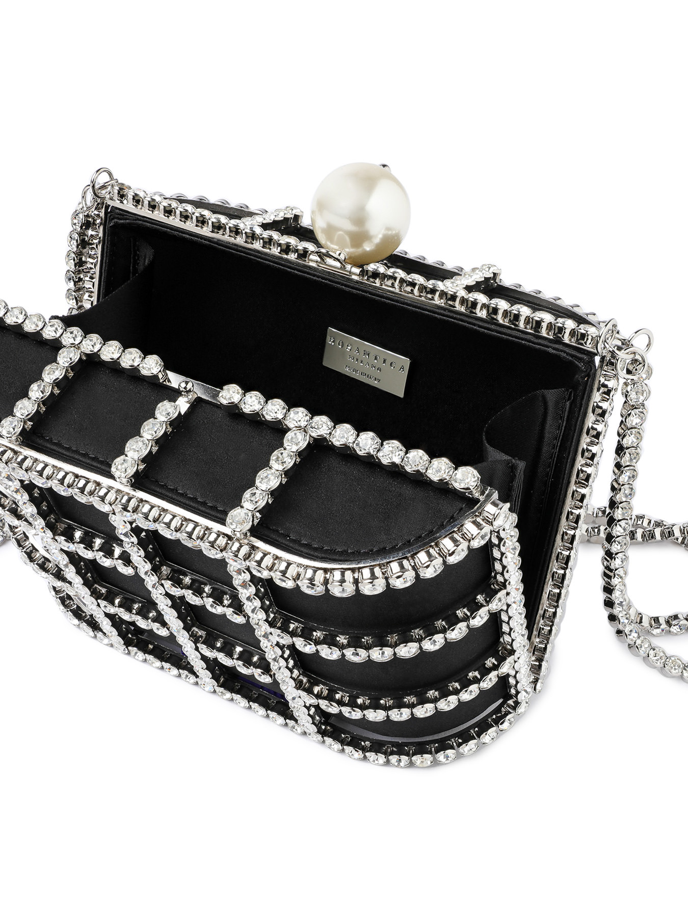 Rosantica Crystal Embellished Shoulder Bag In Black