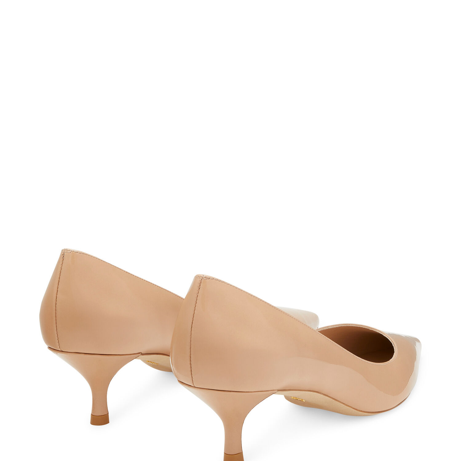 Stuart Weitzman Stuart Pointed Toe Kitten Heel Pumps In Nude