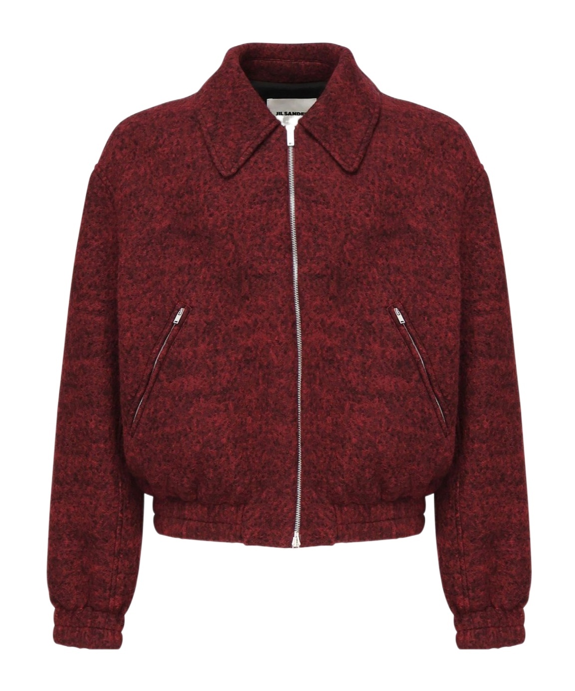 Jil Sander Men Wool-blend Bomber Jacket In Burgundy