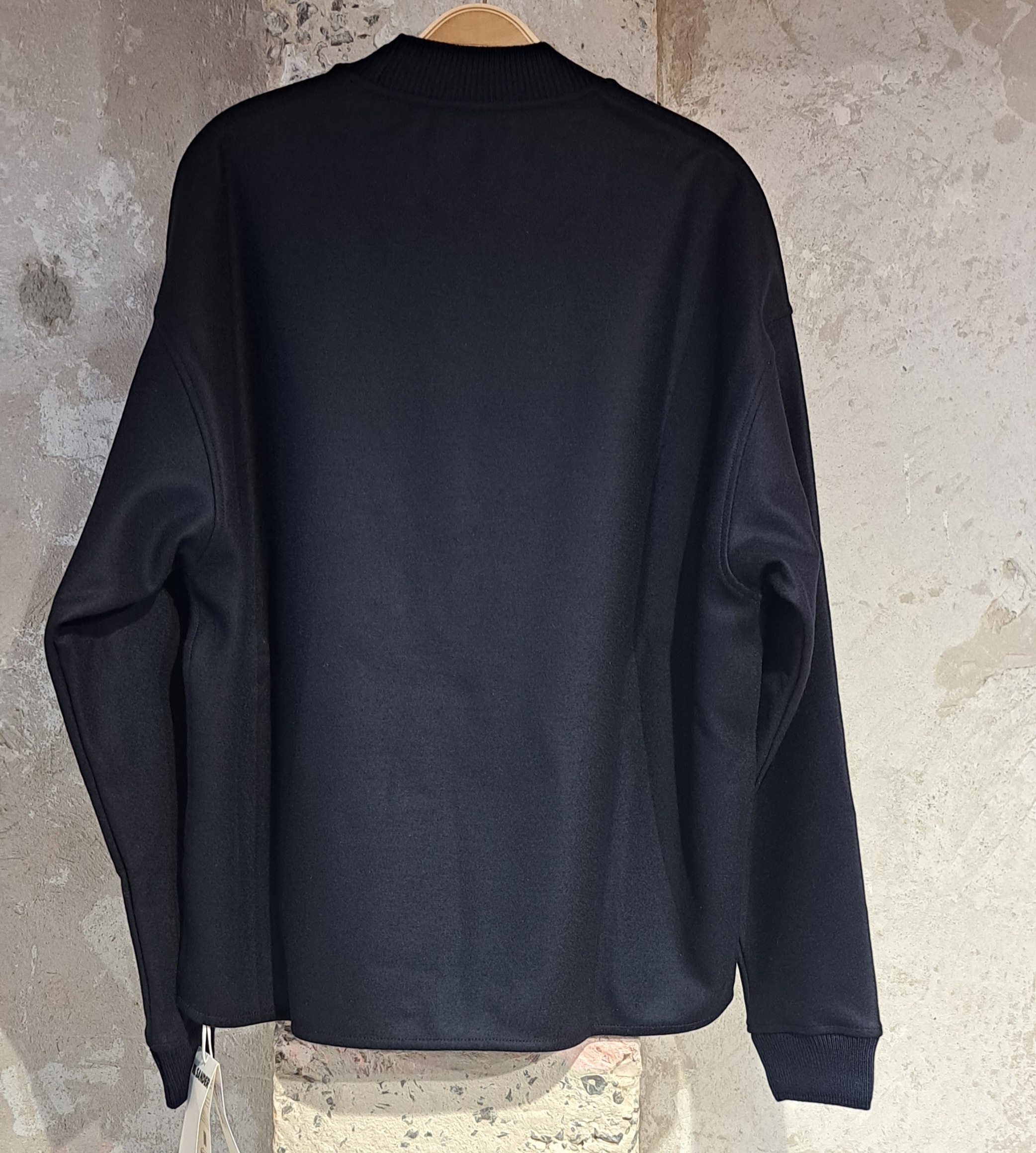 Jil Sander Crew-neck Felted-wool Jumper In Black