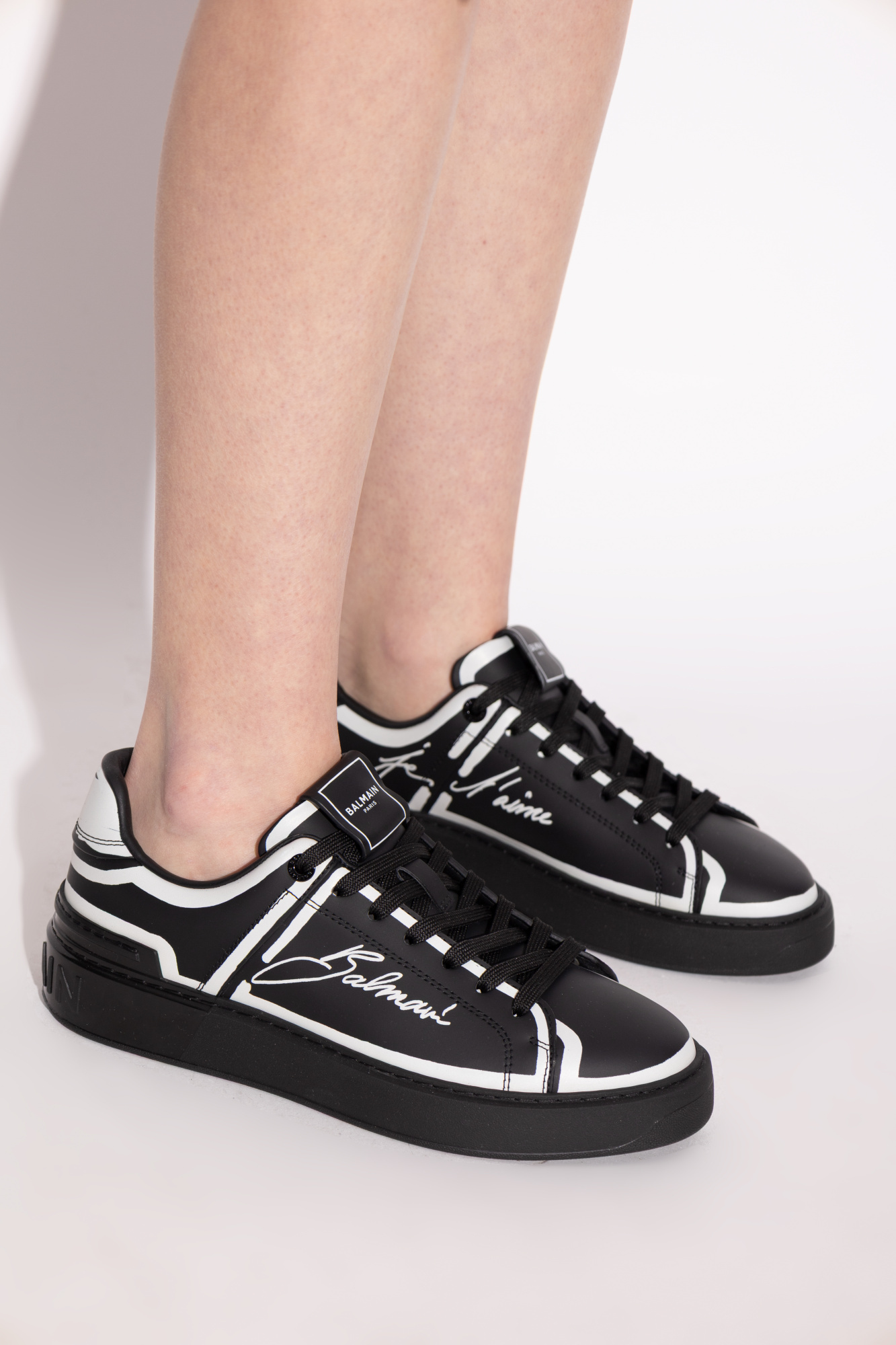 Balmain Logo-print Sneakers In Black