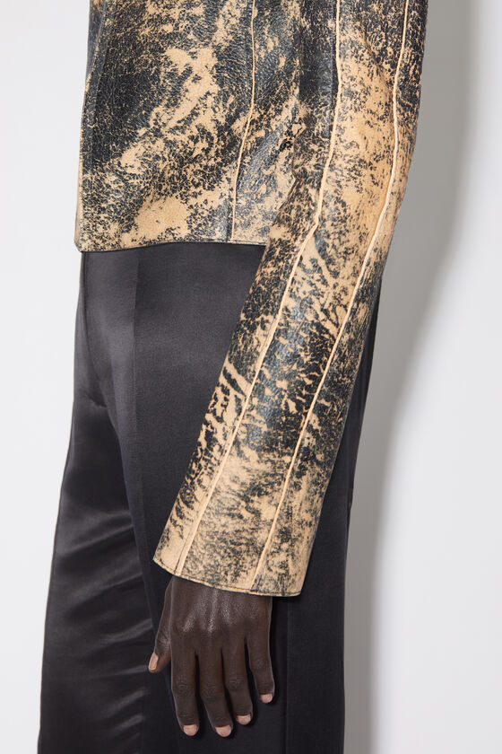 Acne Studios Distressed-effect Leather Jacket In Multicolor