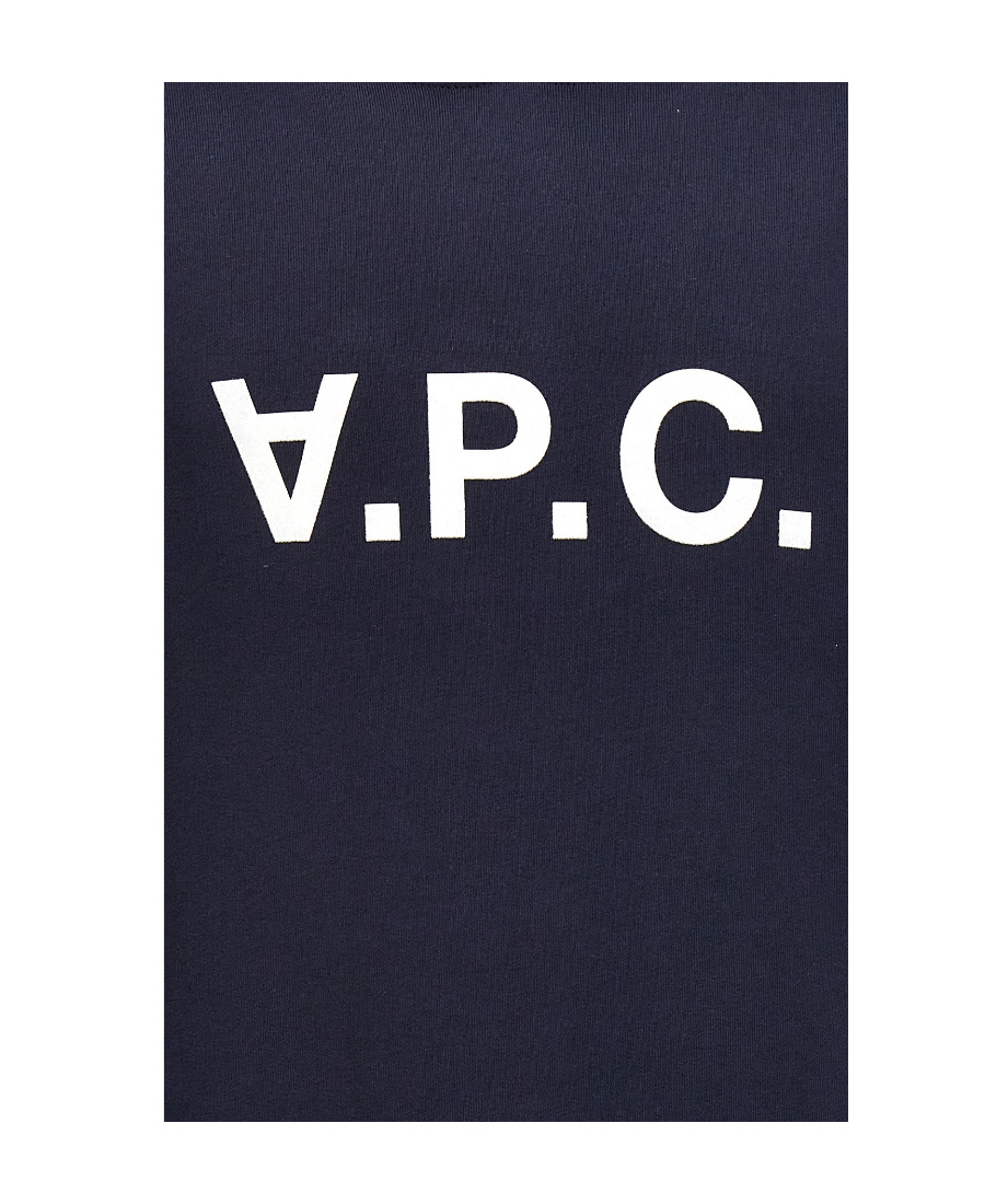 Apc A.p.c. Milo Hoodie With Flocked Logo Print In Black