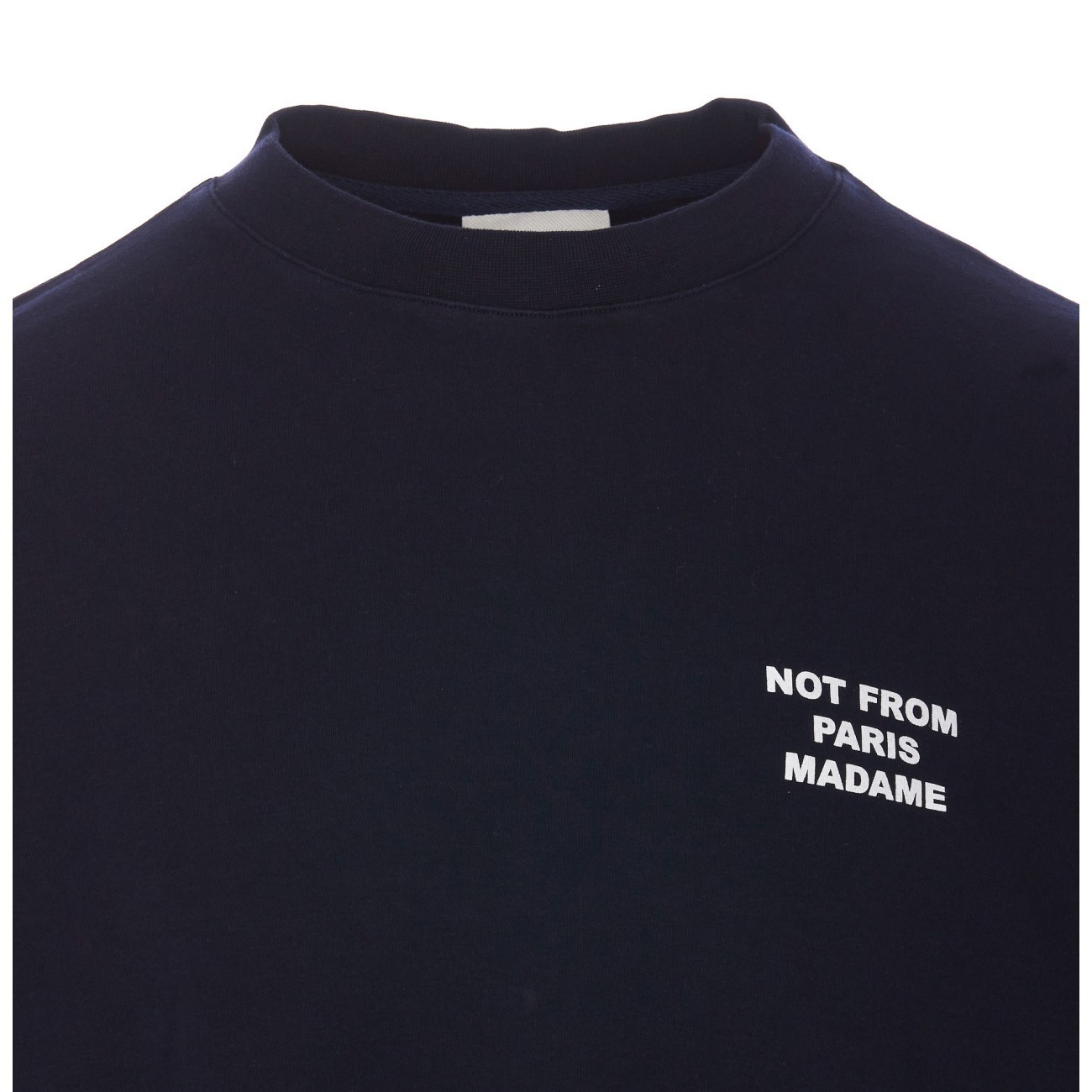 Drôle De Monsieur Black Crewneck T-shirt With Slogan Print On The Front And Back In Cotton Man