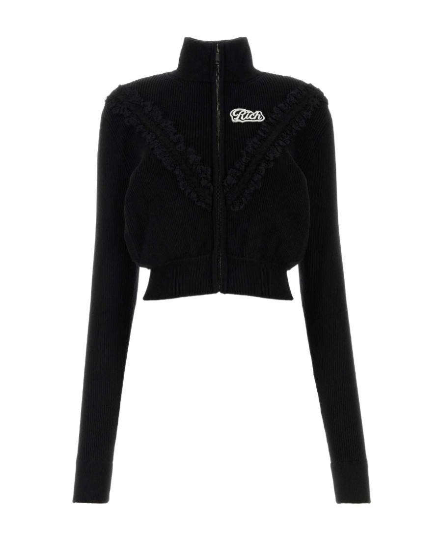 Alessandra Rich Zippered Knitted Cardigan