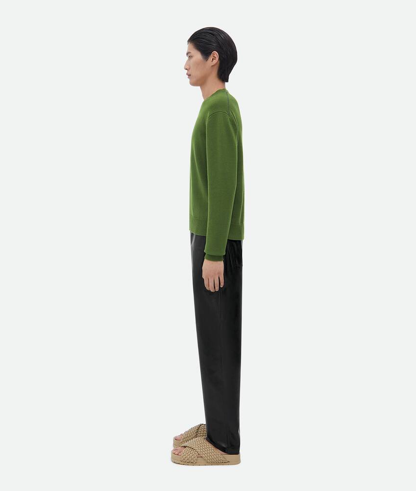 Bottega Veneta Crew-neck Knitted Jumper In Green