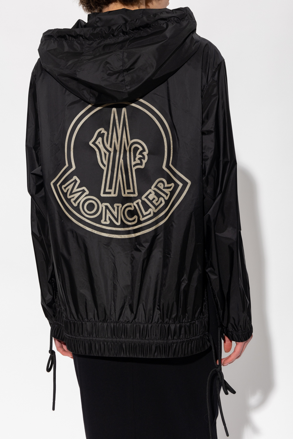 Moncler Hooded Rain Jacket In Black