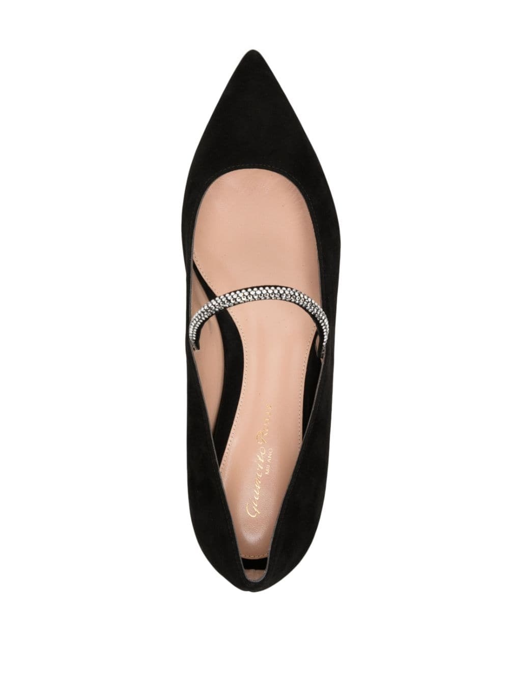 Gianvito Rossi Crystal-embellished Pointed-toe Pumps In Black