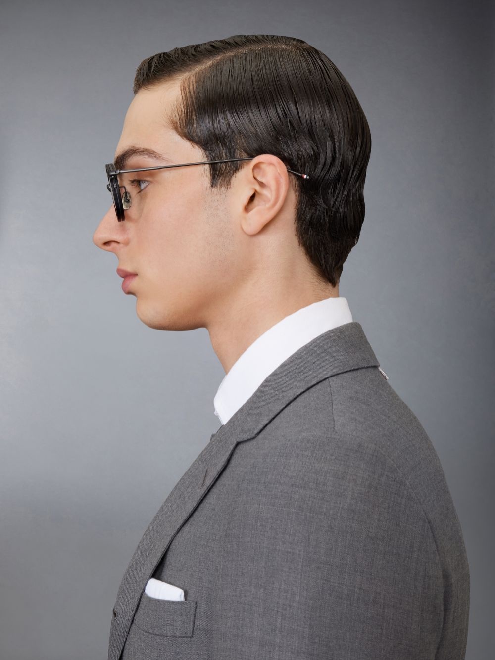 Thom Browne Round Frame Flat Mirror In Black
