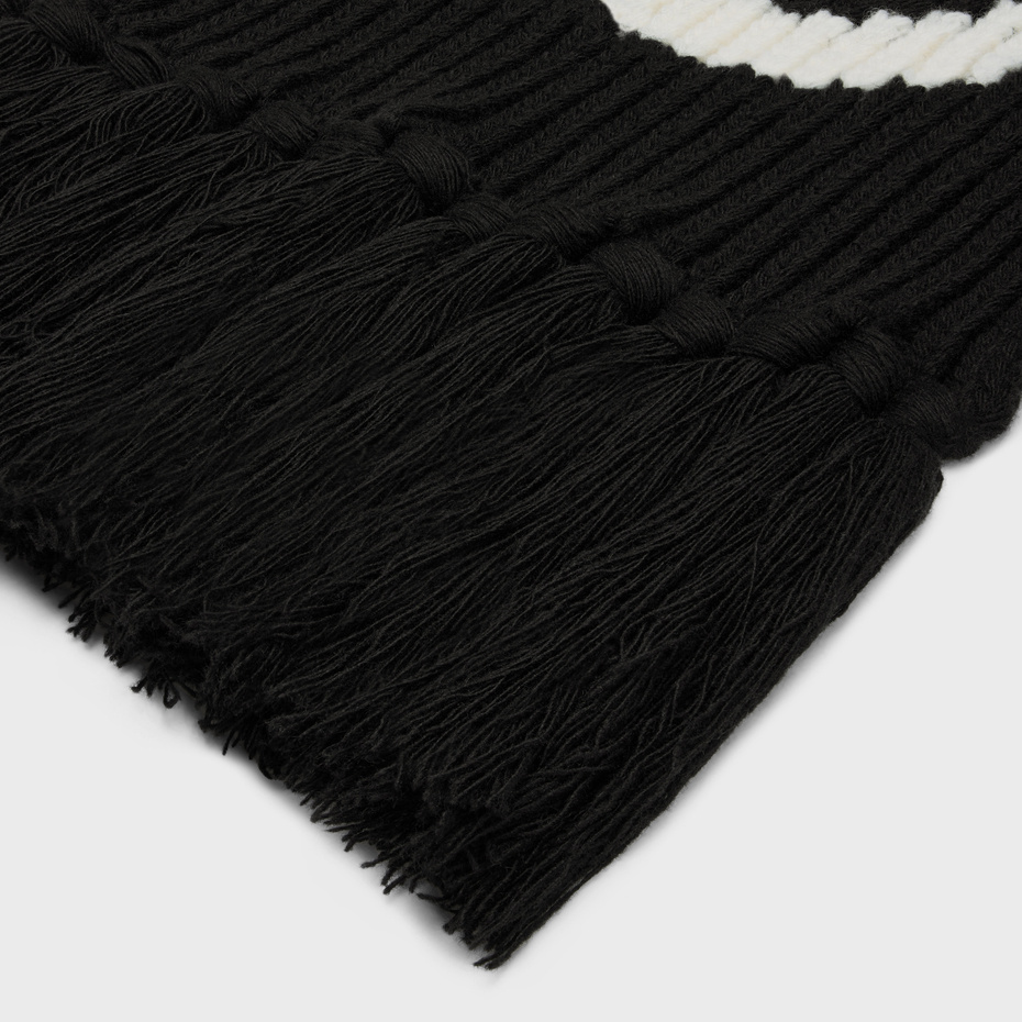 Celine Fringed Scarf In Wool