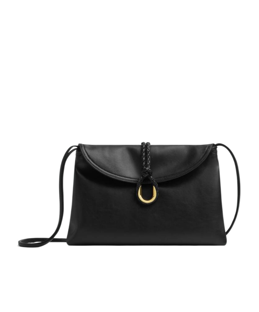 Bottega Veneta Medium Liberta Leather Shoulder Bag In Black