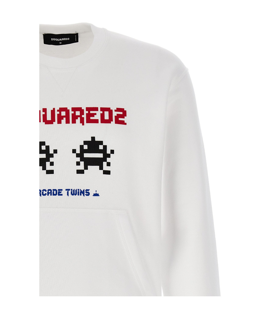 Dsquared2 Arcade Twins-print Sweatshirt In White