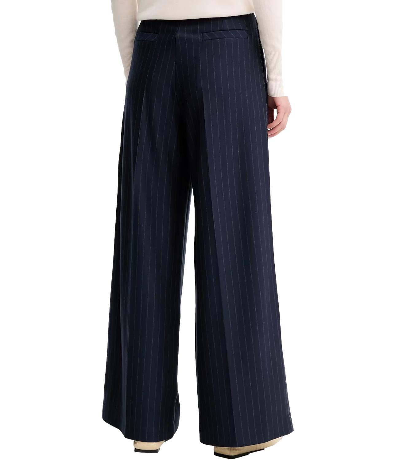 Max Mara Striped Casual Pants In Blue