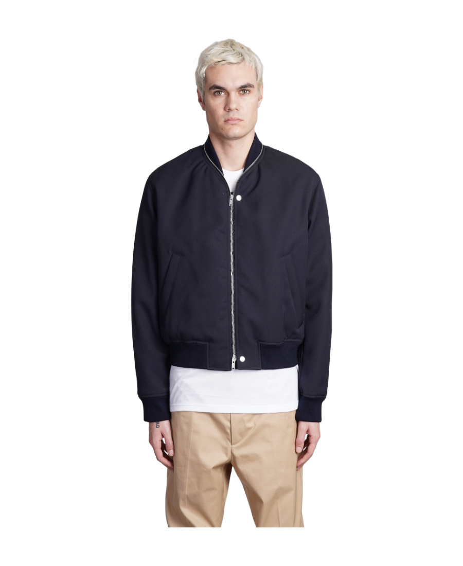 Jil Sander Classic Front Zip Bomber Jacket In Black