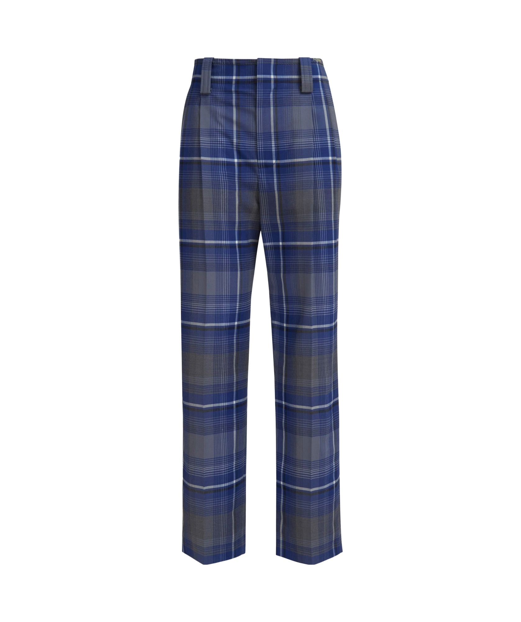 Marni Check-print Tailored Trousers In Blue