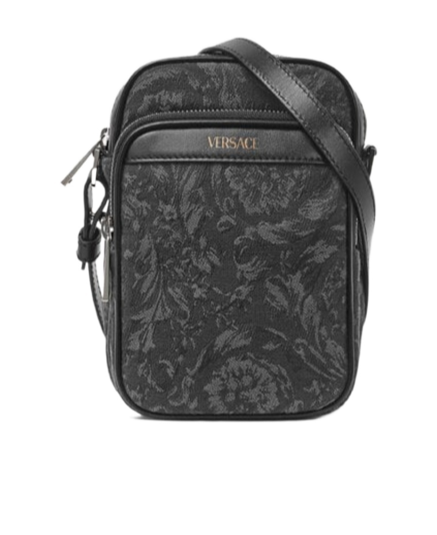 Versace Barocco Athena Crossbody Bag In Black