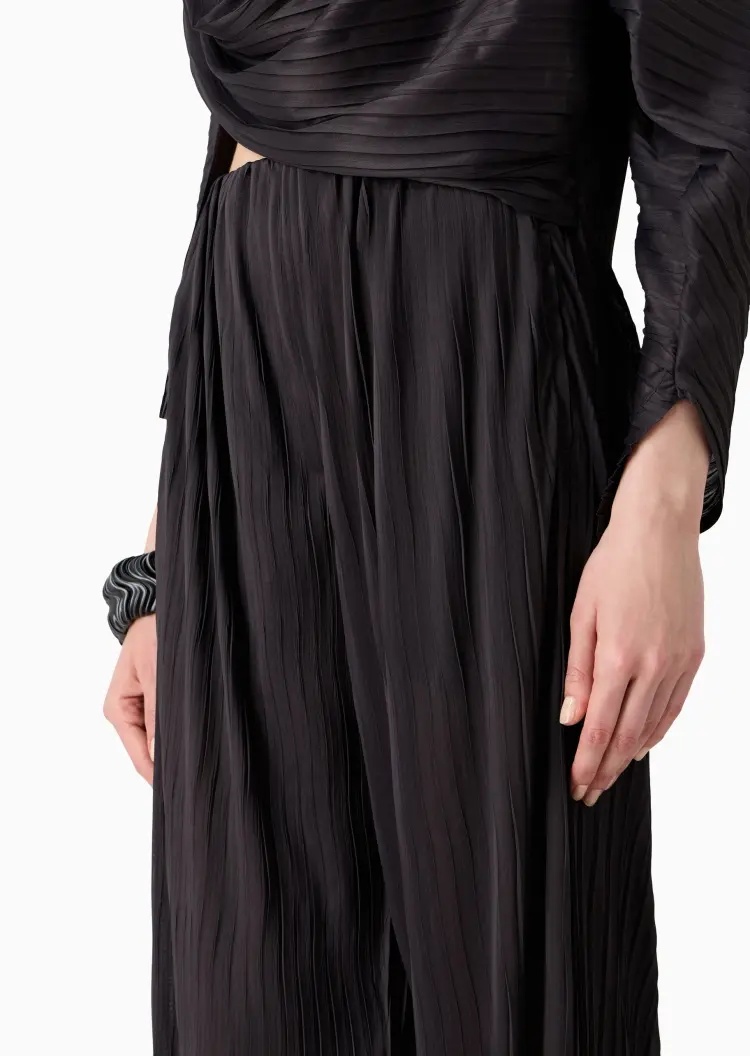 Giorgio Armani High-waist Pleated Tapered Trousers In Black