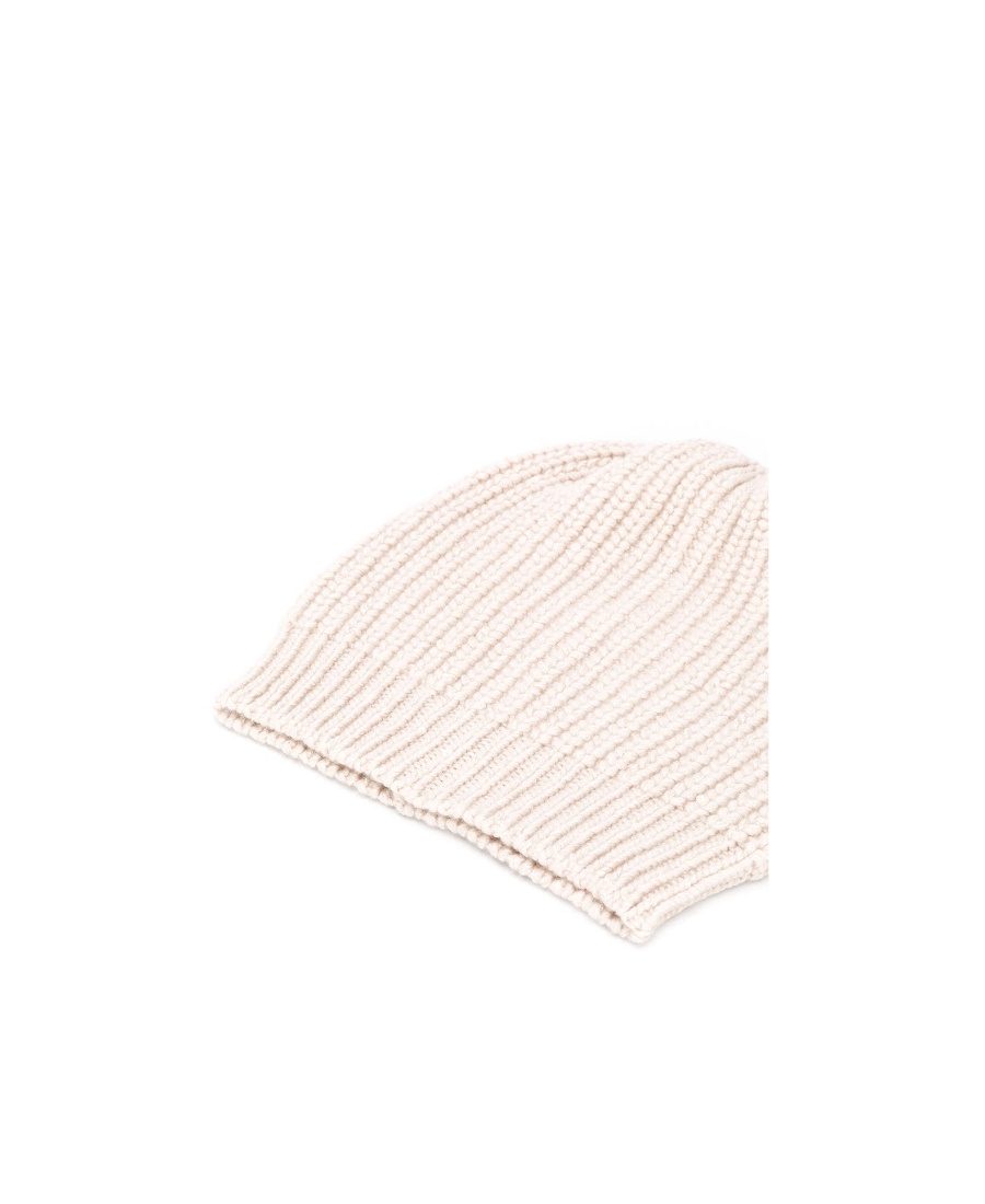 Brunello Cucinelli Purl-knit Ribbed-trim Beanie In Nude