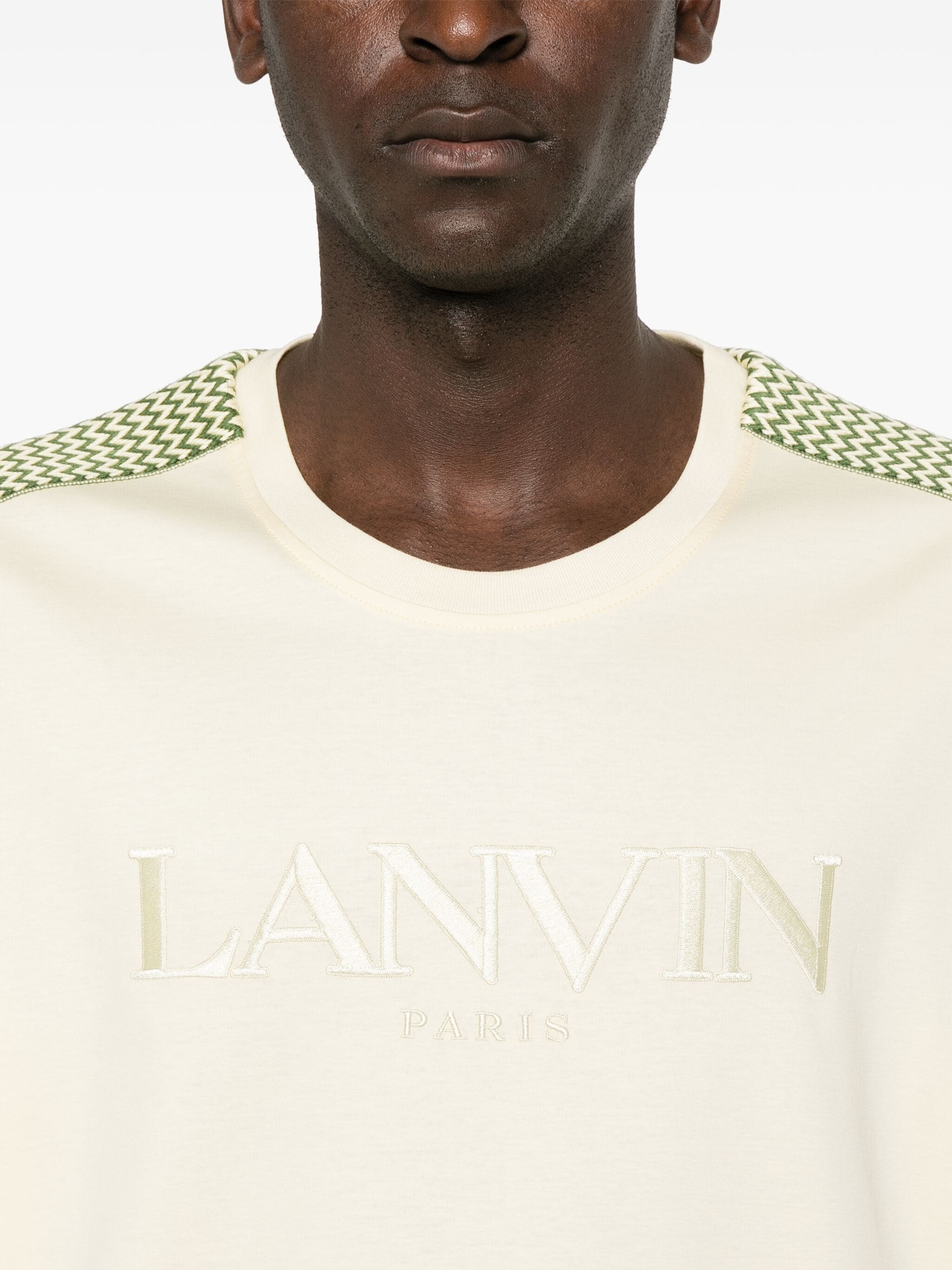 Lanvin Logo-embroidered Cotton T-shirt In White