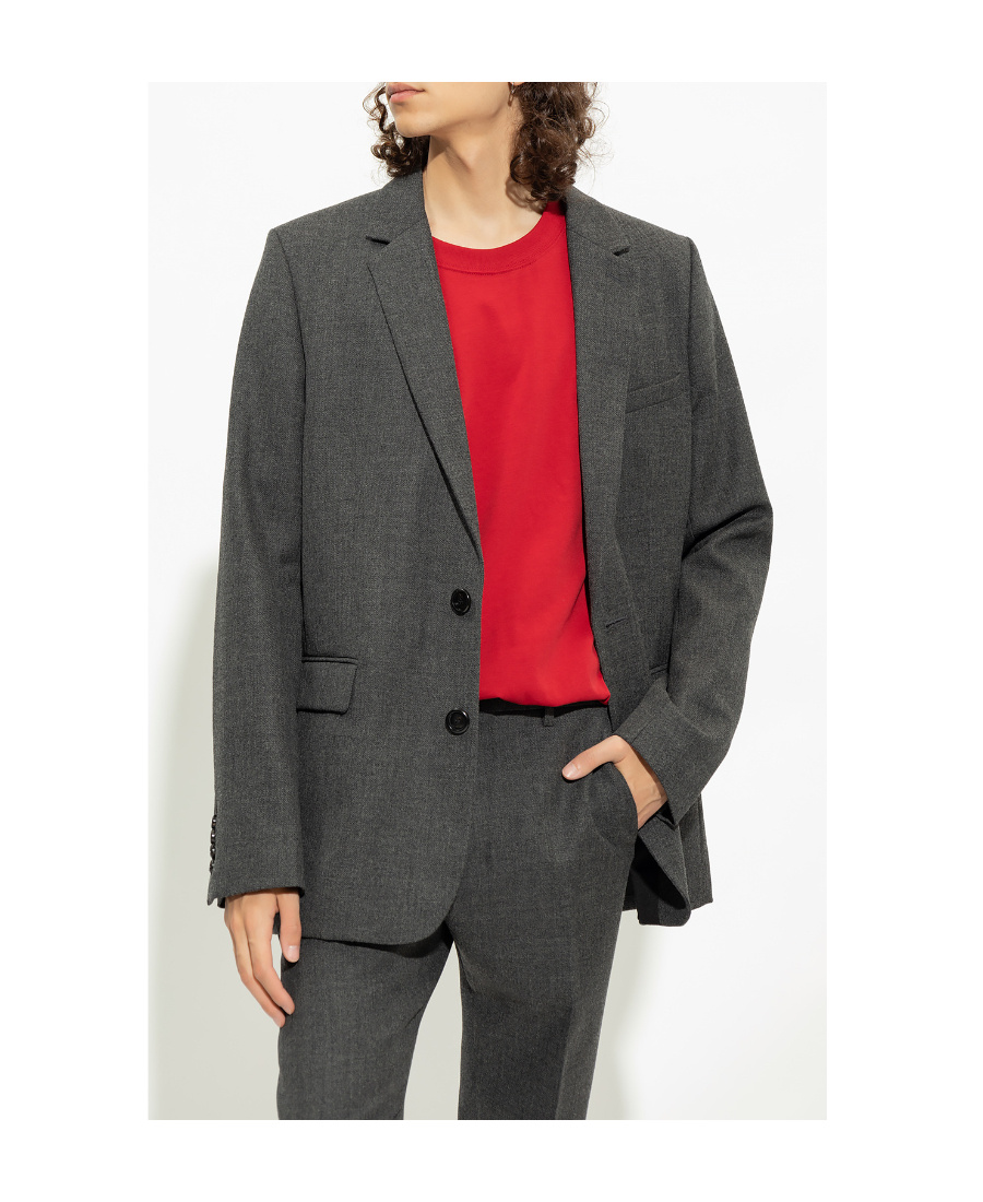 Ami Alexandre Mattiussi Single-breasted Wool Blazer In Black