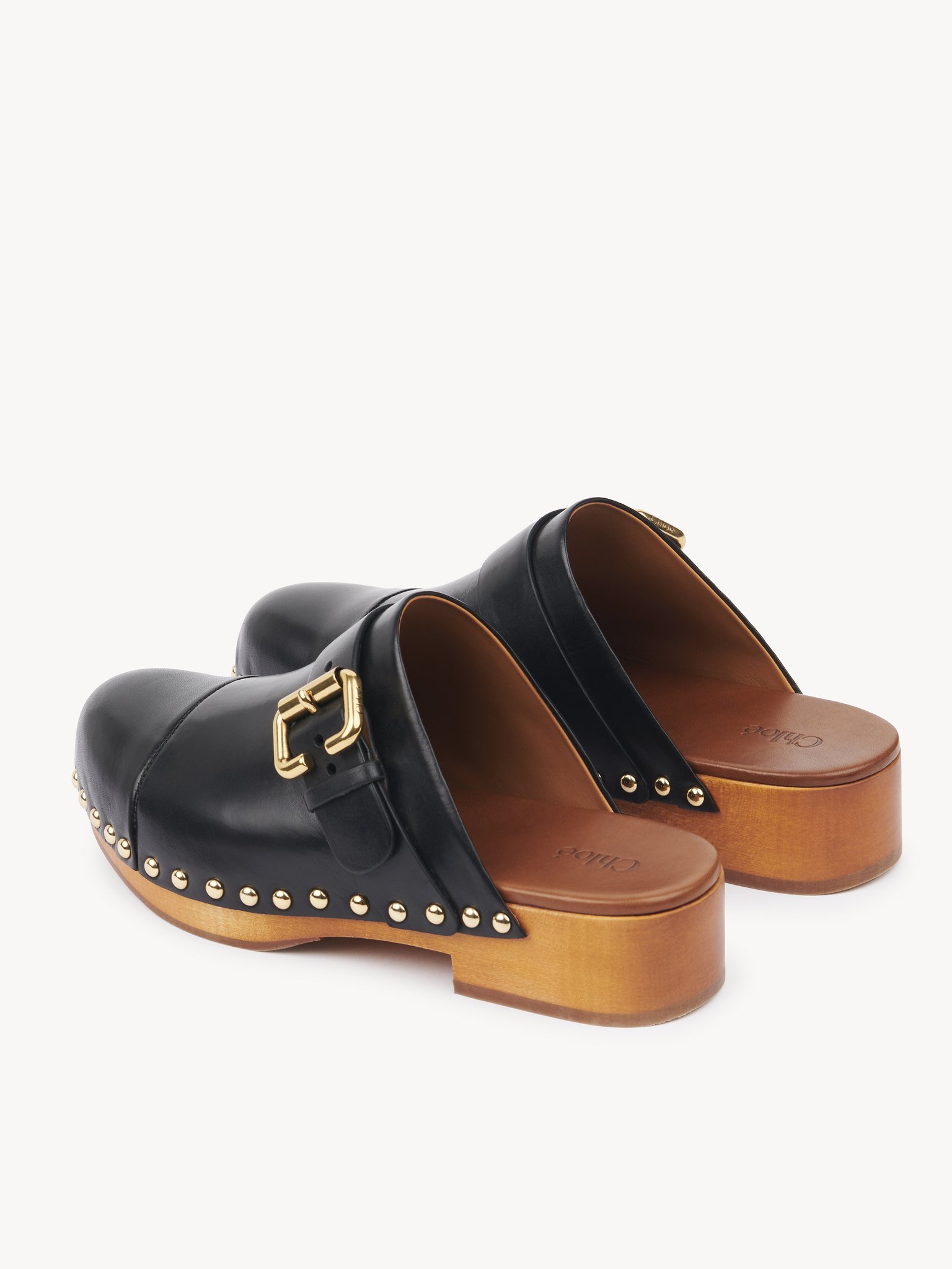 Chloé Women Jeannette Leather Clogs In Black