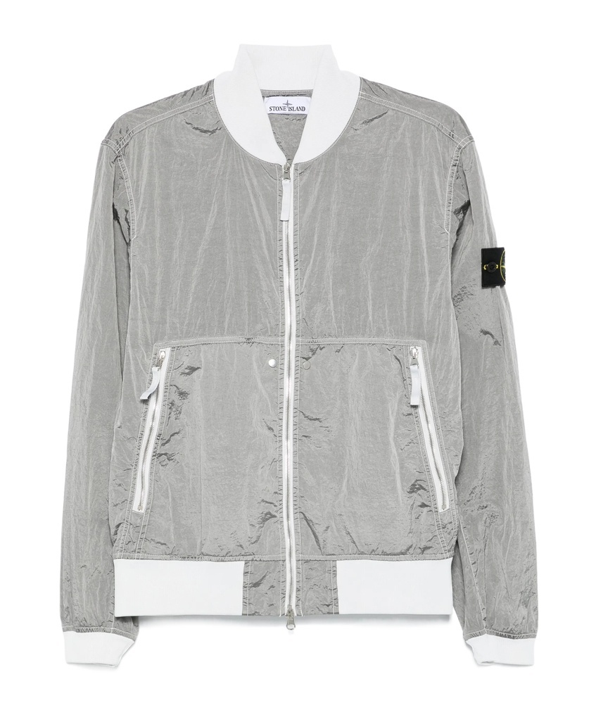 Stone Island Nylon Metal Bomber Jacket In Pearl Gray
